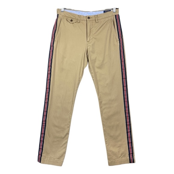 Polo Ralph Lauren The Polo Chino Stretch Cotton Twill Size 32 Side Stripe - Picture 1 of 11